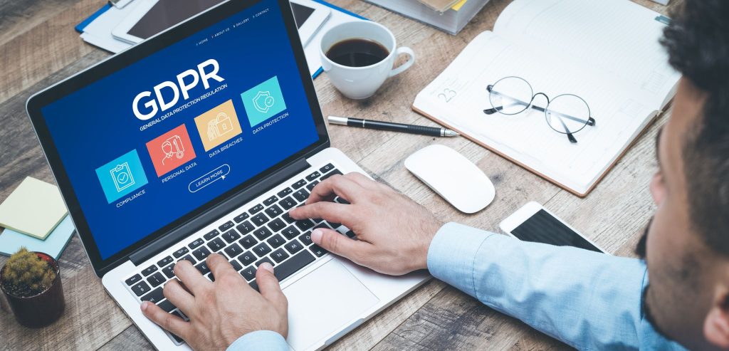 data protection lessons - GDPR on a laptop screen