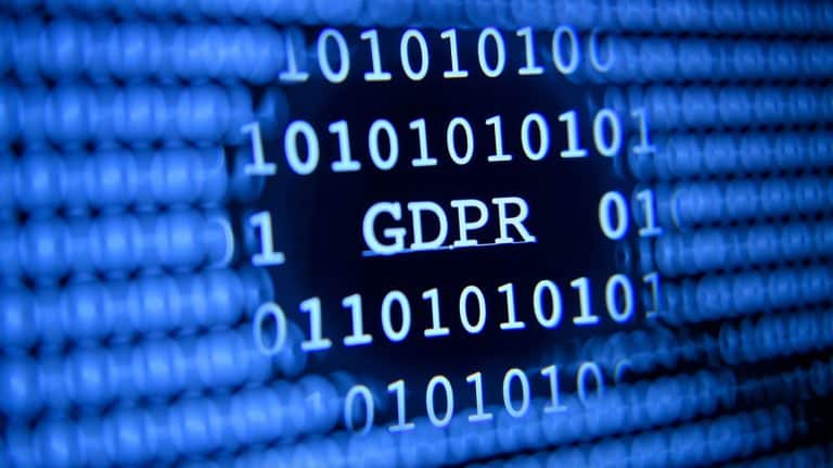 GDPR privacy code concept on digital screen