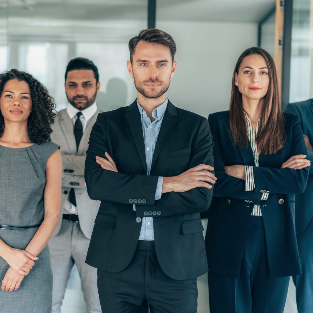 Business team posing for a portrait in the office